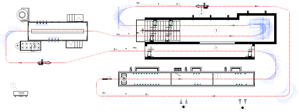 Layout of the powder coating line before modernization