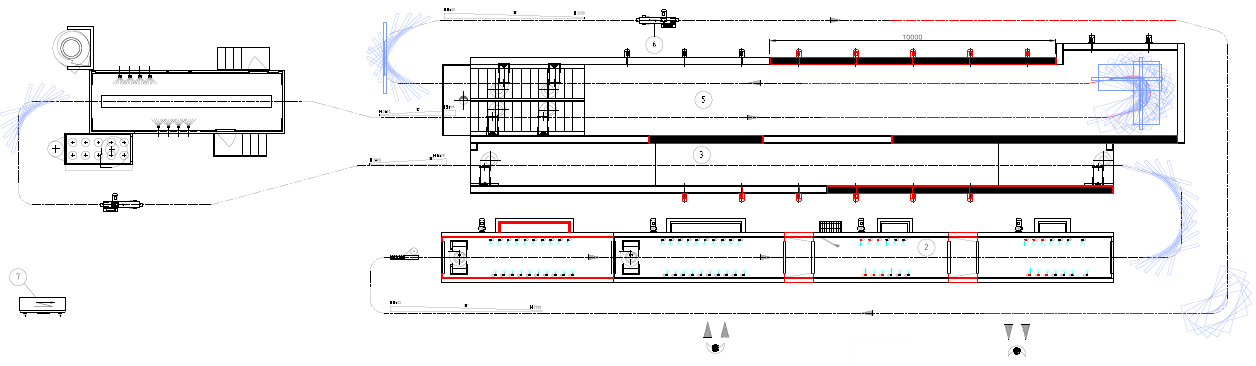 Layout of the powder coating line after modernization