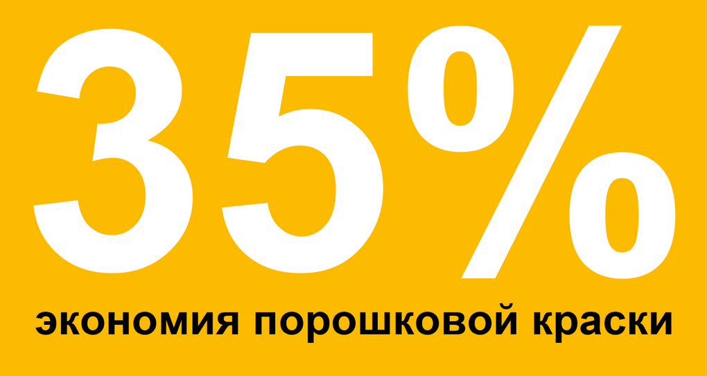 На картинке: экономия порошковой краски до 35% при переходе с ручного способа покраски на автоматический